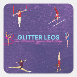 Adesivo Quadrado Glitter Leo's - A Loja Definitiva de Ginástica