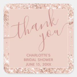 Adesivo Quadrado Glitter Rosa Girassol Obrigado Sticker Quadrado