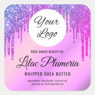 Adesivo Quadrado Glitter Roxo Coluna Deriva a Indústria de Beleza