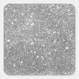 Adesivo Quadrado Glitter Silver Elegante