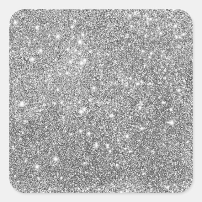 Adesivo Quadrado Glitter Silver Elegante (Frente)