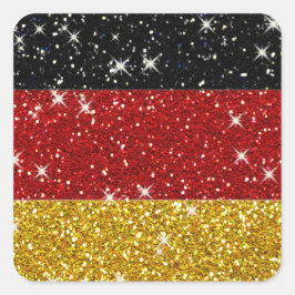 Adesivo Quadrado Glitters Germany Flag com Sparkles
