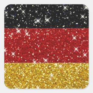 Adesivo Quadrado Glitters Germany Flag com Sparkles