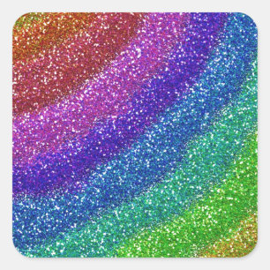 Adesivo Quadrado Glitters Rainbow