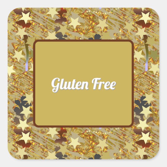 Adesivo Quadrado Glitzy Party Special Food Gluten Free (Frente)