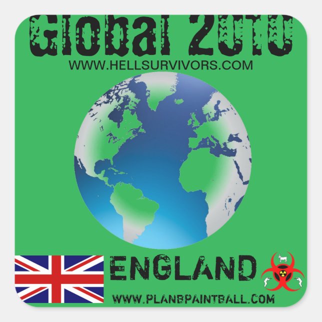 Adesivo Quadrado Global Sticker England 2010 (Frente)