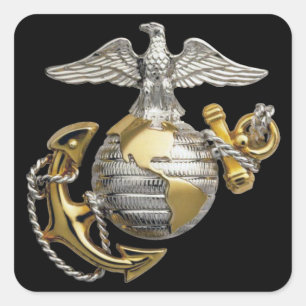 Adesivo Quadrado Globo e âncora de Eagle