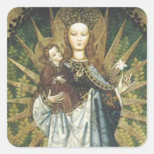 Adesivo Quadrado Glória a Jesus e a Mary