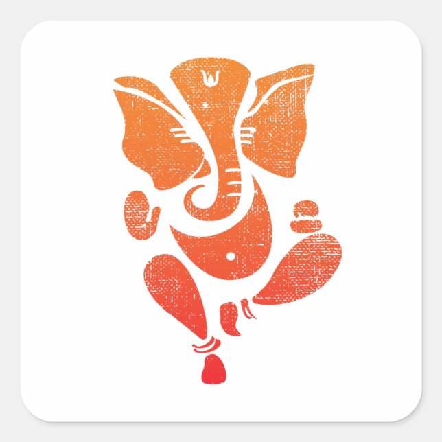 Adesivo Quadrado Glorioso Lord Ganesha Sticker (Frente)