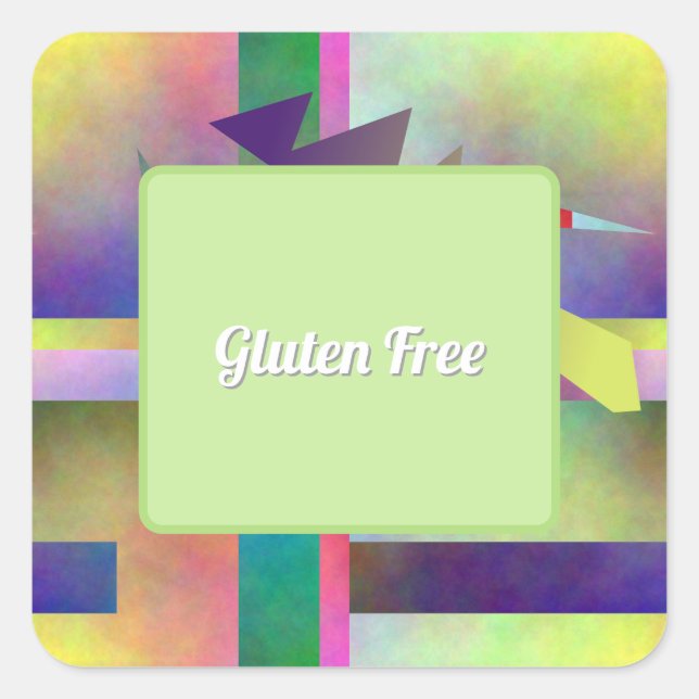 Adesivo Quadrado Gluten Free Food Abstract Pattern Party (Frente)