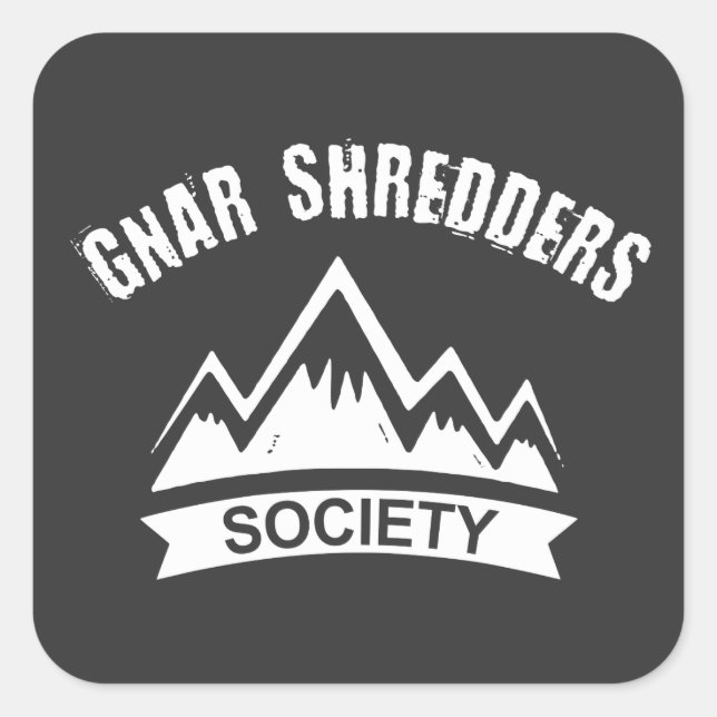 Adesivo Quadrado Gnar Shredders Society (Frente)