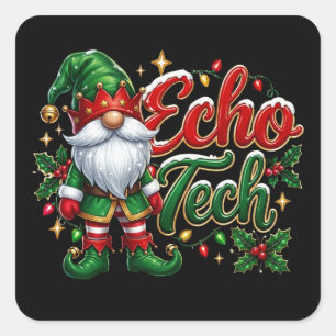 Adesivo Quadrado Gnome de Natal Echo Tech