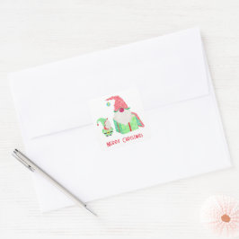 Adesivo Quadrado Gnome Holiday Sticker