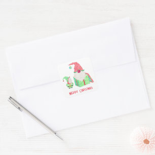 Adesivo Quadrado Gnome Holiday Sticker