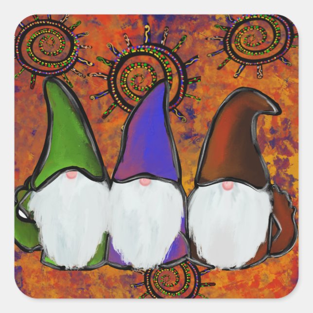 ADESIVO QUADRADO GNOMOS (Frente)