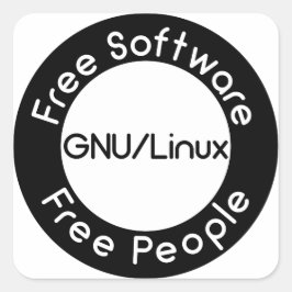 Adesivo Quadrado GNU/Linux