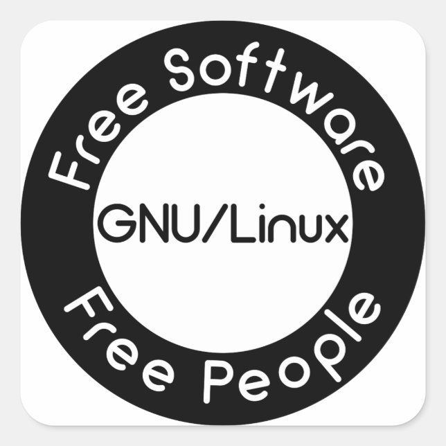 Adesivo Quadrado GNU/Linux (Frente)