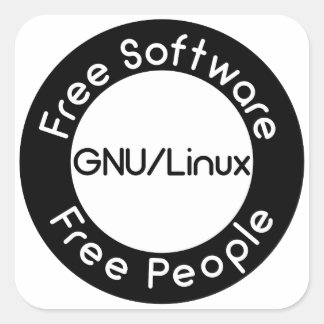 Adesivo Quadrado GNU/Linux