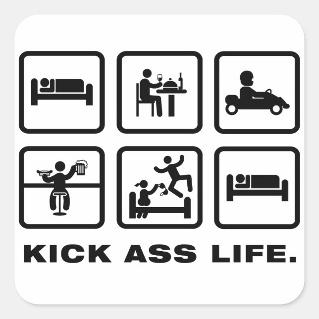 Adesivo Quadrado Go-Kart (Frente)