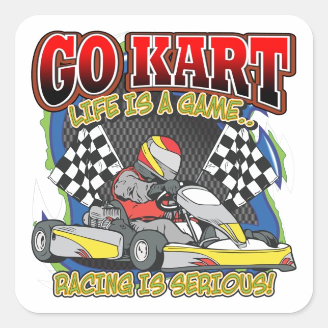 Adesivo Quadrado Go Kart Life (Frente)