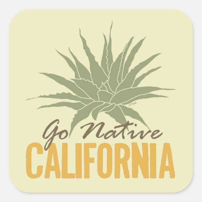 Adesivo Quadrado Go Native California (Frente)