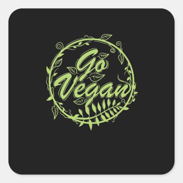 Adesivo Quadrado Go Vegan (Frente)