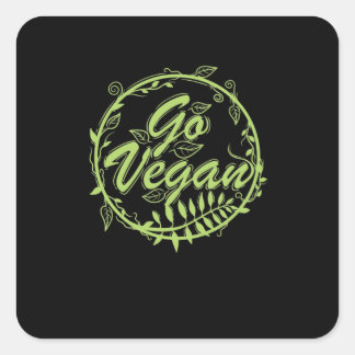 Adesivo Quadrado Go Vegan
