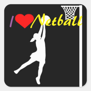 Adesivo Quadrado Goal Shooter I Love Netball