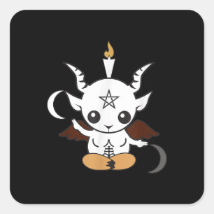 Adesivo Quadrado Goat Baphomet Halloween Gift