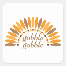 Adesivo Quadrado Gobble Gobble - Ação de Graças