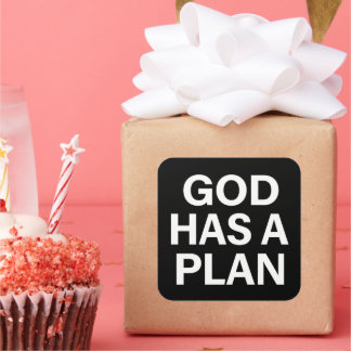 Adesivo Quadrado God Has a Plan Faith Quote