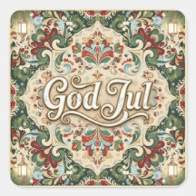God Jul Norwegian Norway Christmas Stickers