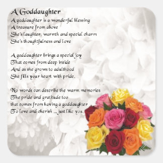 Adesivo Quadrado Godchild Poem - Design das flores