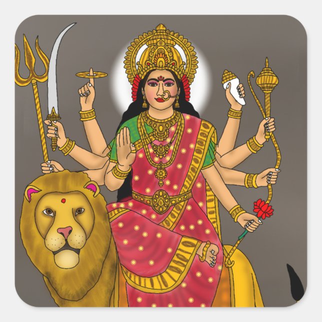 Adesivo Quadrado Goddess Durga Sticker (Frente)