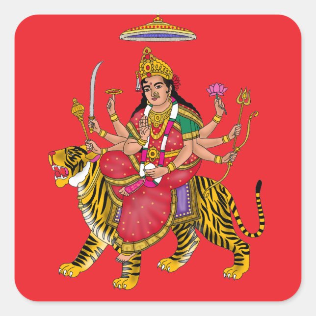 Adesivo Quadrado Goddess Durga Sticker (Frente)