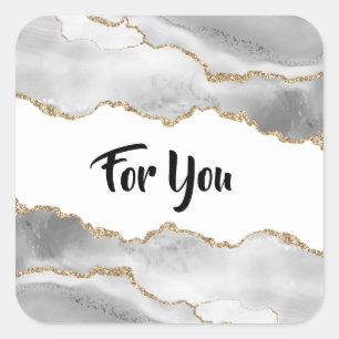 Adesivo Quadrado Gode aquarela branca esbranquiçada dourada agate e