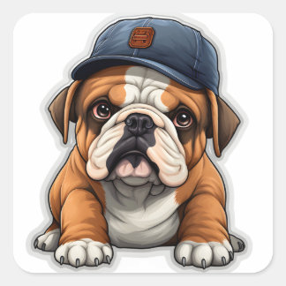 Adesivo Quadrado Golden Doodle Cap Kids Sticker Design stickers 