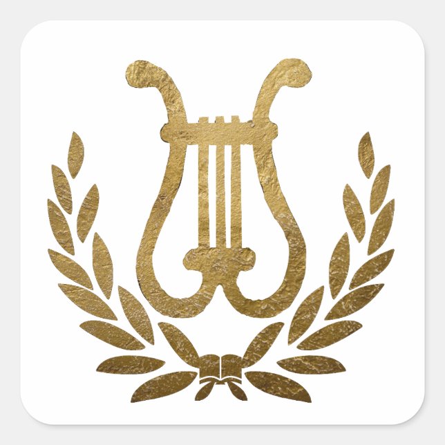 Adesivo Quadrado Golden Lyre tote (Frente)