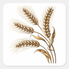 Adesivo Quadrado Golden Wheat Ears