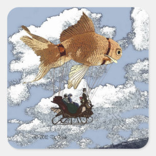 Adesivo Quadrado Goldfish Sticker