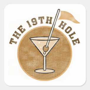 Adesivo Quadrado Golf 19th Hole T-shirts e presentes