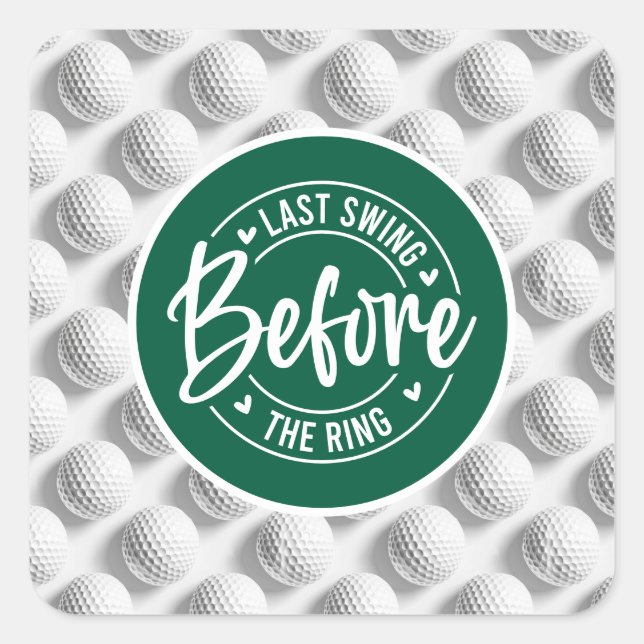 Adesivo Quadrado Golf Engraçado dizendo para golfe Solteiro (Frente)