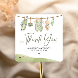 Adesivo Quadrado Golf Little Putter Baby Shower