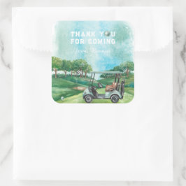 Adesivo Quadrado Golf Par-Tee | Obrigado pelo Aniversário