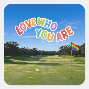 Adesivo Quadrado Golf Pride no campo de golfe tema arco-íris