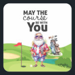 Adesivo Quadrado Golf Summer Christmas com Papai Noel na bandeira<br><div class="desc">Golf Summer Christmas em julho com Papai Noel na bandeira Classic Round Sticker Gifts for Coach,  Instrutor,  professor,  amigos,  mãe,  pai,  namorada/namorado,  colega de trabalho,  anfitriã,  vizinha,  ele/ela,  casais,  avós,  chefe,  filhos,  melhor amigo,  família,  sogros,  esquadrão,  equipe, </div>