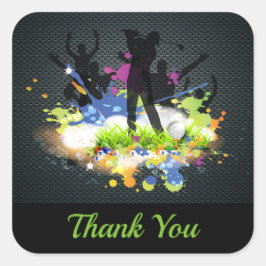 Adesivo Quadrado Golf Swing Apoiadores Personalizados do Golfista M