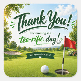 Adesivo Quadrado Golf Thank you for terrific day 