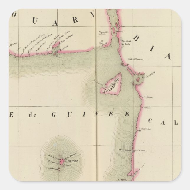 Adesivo Quadrado Golfe da Guiné 36 (Frente)