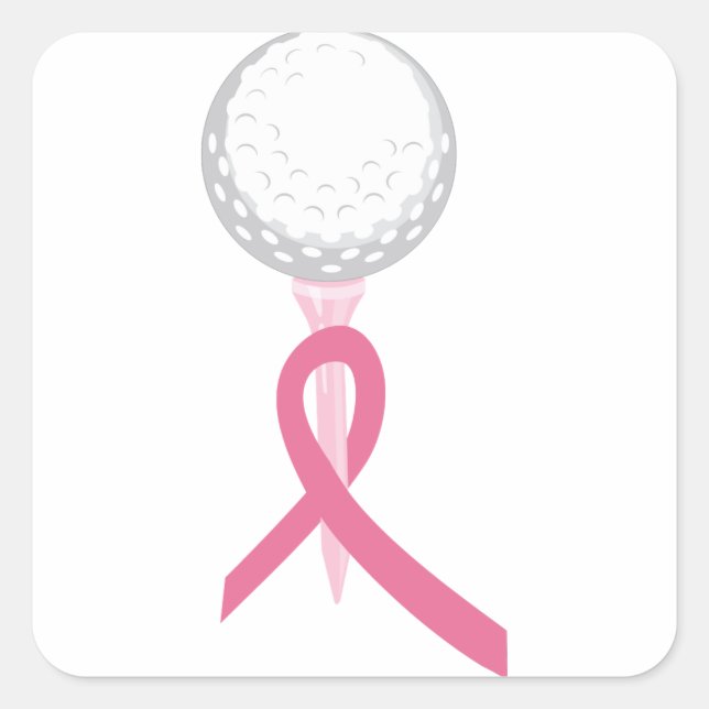 Adesivo Quadrado Golfe de Fita Rosa (Frente)